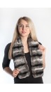 Rex Chinchilla fur scarf - striped